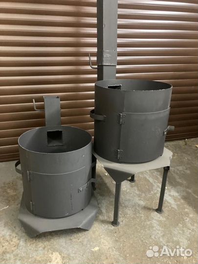 Печь для казана с трубой со съемными ножками