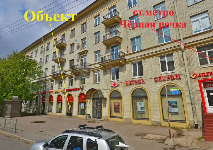 132м² проходное м.Черная речка