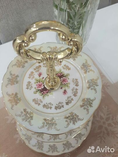 Ваза-этажерка для фруктов фарфор, Чехия