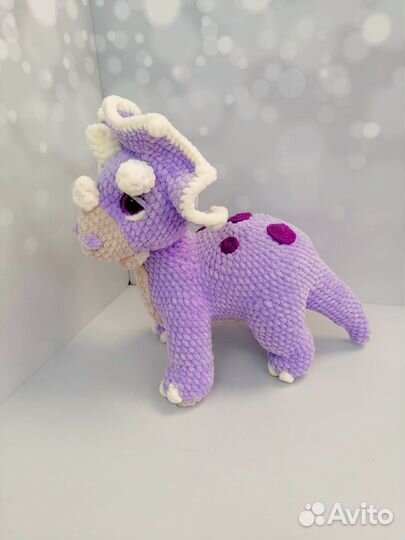 Трицератопс динозавр плюшевый ручная работа