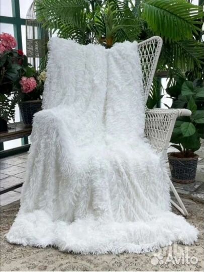 Пушистый плед евро
