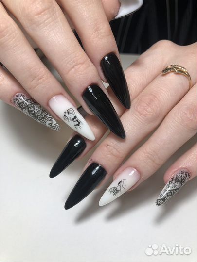 Маникюр гель-лак наращивание ногтей