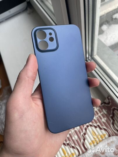 Чехол для iPhone 12 синий ультратонкий