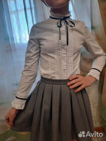 Блузка белая для девочки 134