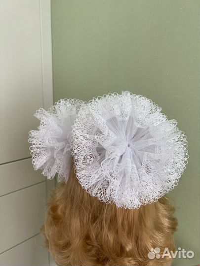 Банты для волос белые