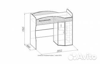 Кровать-чердак со шкафом детская комната