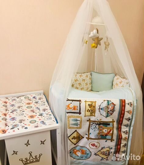 Детская кроватка трансформер с маятником