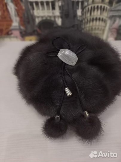 Шапка женская зимняя из натурального меха норки