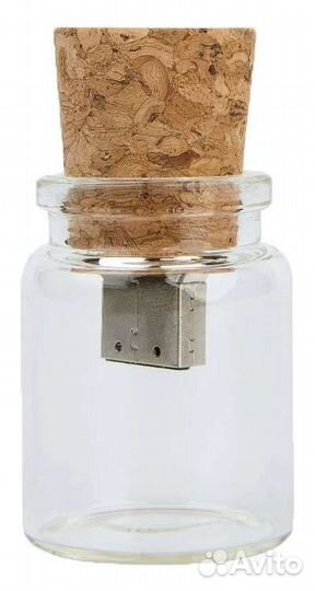 Флешка колба стеклянная с пробкой