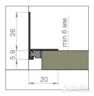 Щелевой Микро плинтус L черный 20 мм