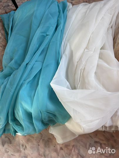 Тюль цветная готовая 6 штук