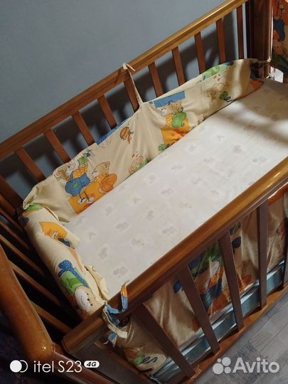 Кроватка маятник с ящиком