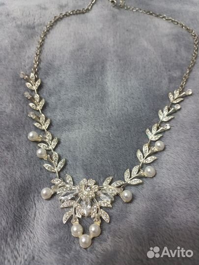 Свадебное колье и серьги