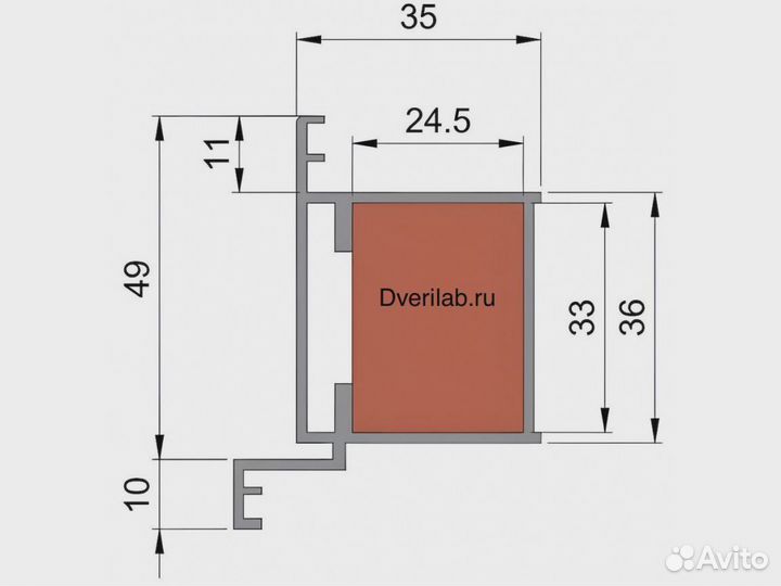 Скрытая дверь Invisible VellDoris ABS кромка откры