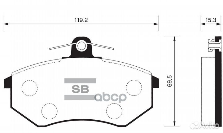 Колодки тормозные передние sangsin brake SP1043