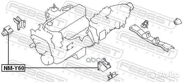 Подушка двигателя перед прав/лев NMY60 Febest