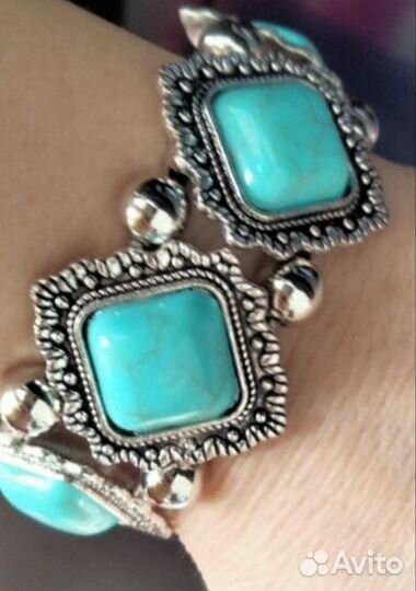 Браслет с бирюзой имитация