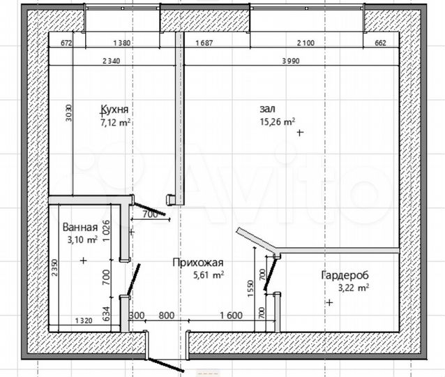 1-к. квартира, 35 м², 3/5 эт.