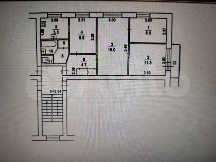 4-к. квартира, 61,2 м², 3/5 эт.