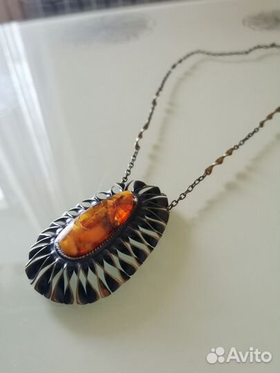 Подвеска с янтарем СССР