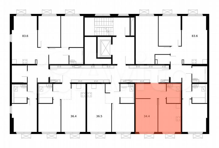 1-к. квартира, 34,4 м², 2/9 эт.