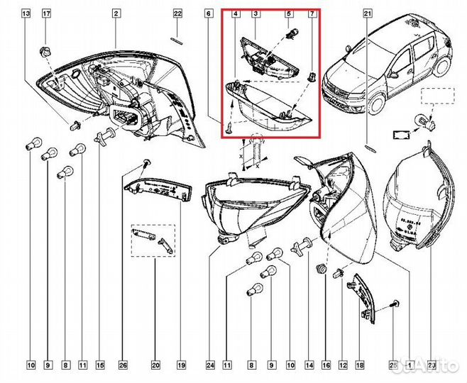 Стоп-сигнал Renault Logan 2 L8 K7M812 1.6 2019