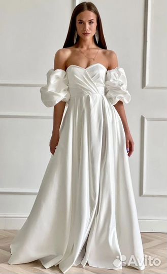 Свадебное платье в пол с буфами