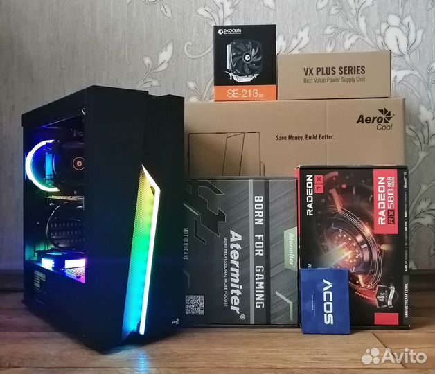 Игровой Пк Intel Xeon E5/16Gb/8RX580/512SSD/500W