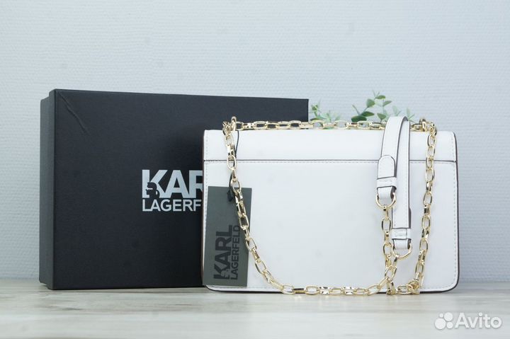 Сумка Karl Lagerfeld люкс белая золотая фурнитура