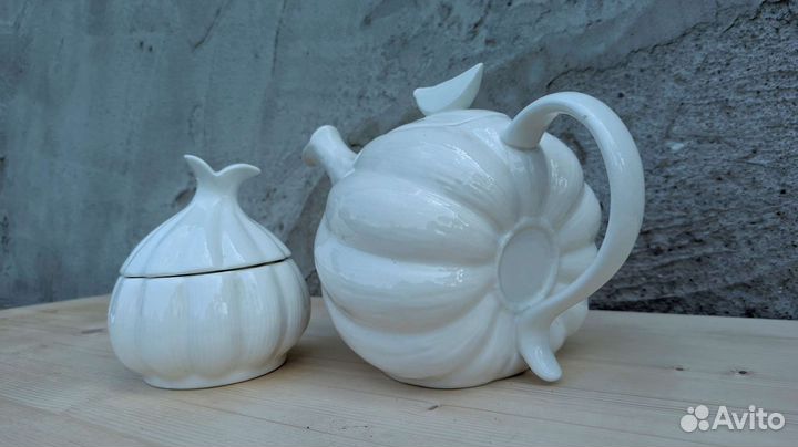 Заварочный чайник и сахарница, керамика