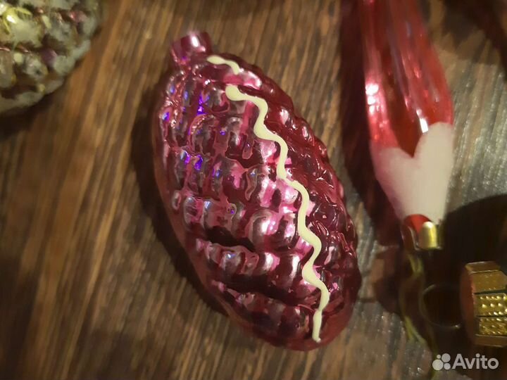 Игрушки ёлочные стекло,винтаж