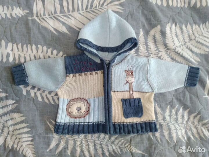 Кофточка вязаная на малыша 62-68