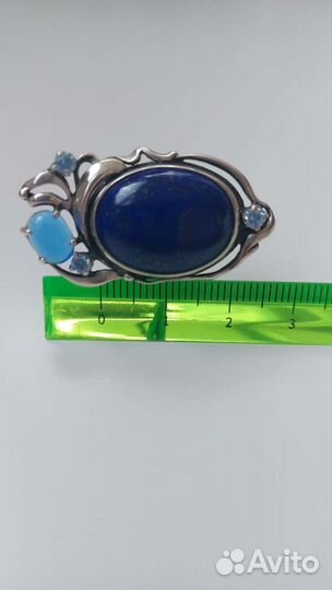 Серебряное кольцо с лазуритом