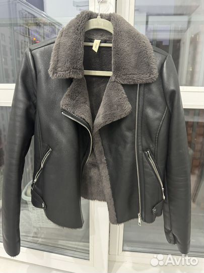 Дублёнка коженная куртка mango
