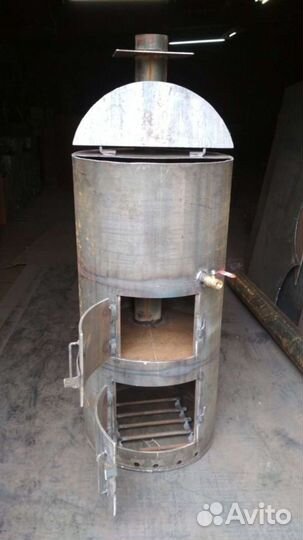 Печь для бани с баком для воды