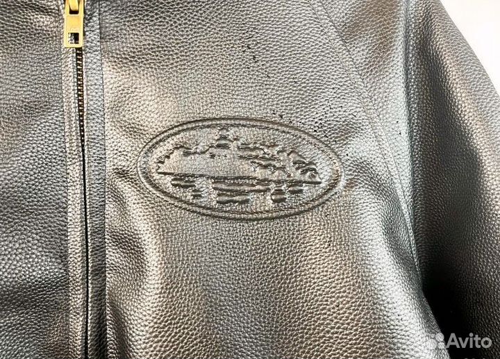 Кожаный бомбер corteiz learher jacket