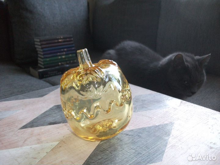 Шкатулка Яблоко стекло Гусь-Хрустальный 1980