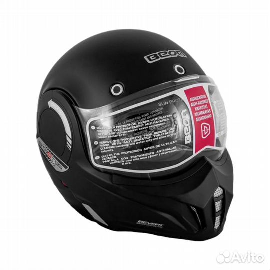 Мотошлем Beon B-707 Stratos Трансформер черный ма