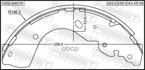 Колодки тормозные (барабанные) зад прав лев Febest