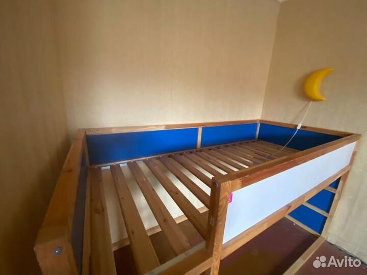 Кровать чердак IKEA Кюра + полог Кронштадт