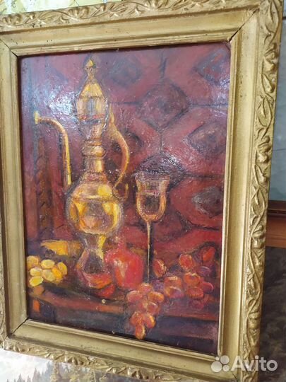 Старинная картина натюрморт масло