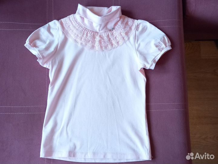 Блузка в школу 128 розовая (5)