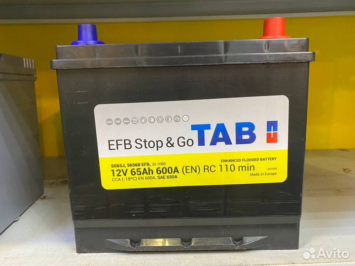 Аккумулятор TAB EFB 65 обратной полярности