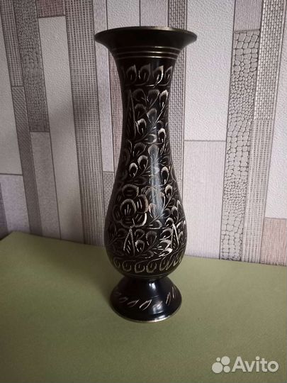 Ваза латунь, кувшин, поднос