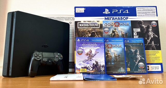 Sony PS4 Slim 1tb Как новая/Топ игры/Гарантия/чек