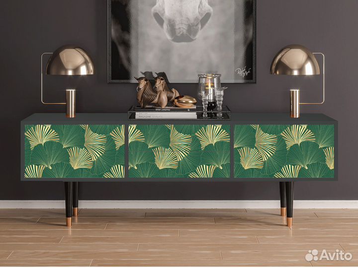 Тв-тумба T4 - Антрацит - Gold Ginkgo