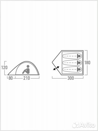 Палатка 3-местная Outventure Dome 3