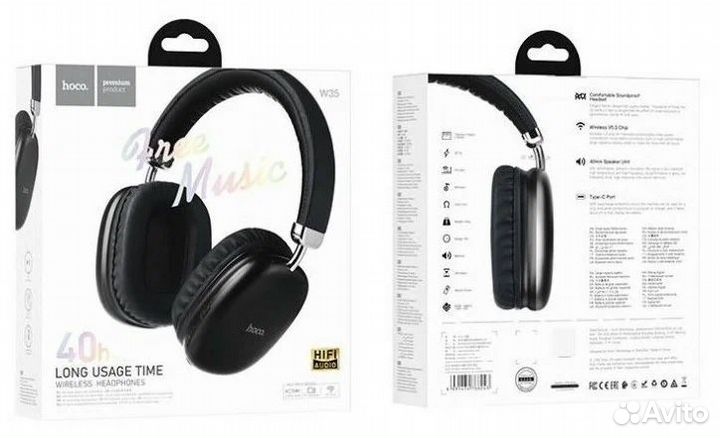 Беспроводные наушники Hoco W35 Черный