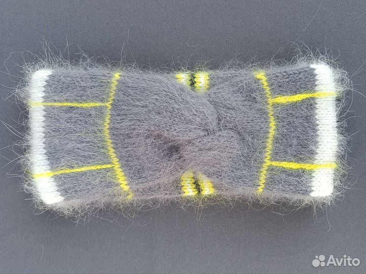 Повязка на голову вязаная,повязка из пуха норки