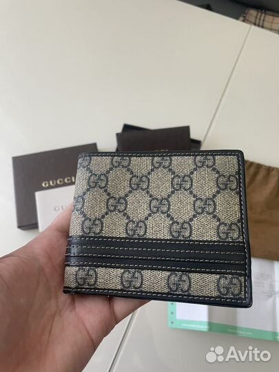 Gucci monogram wallet beige